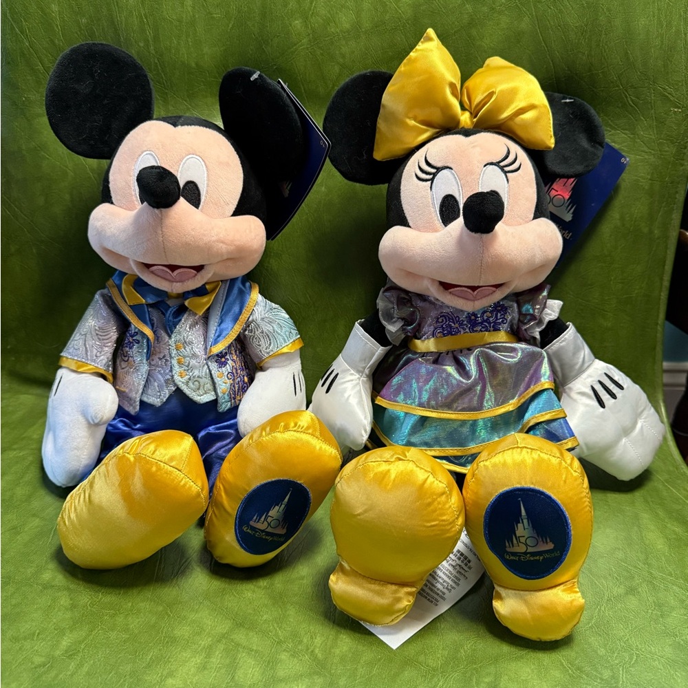 Mickey and Minnie WDW 50th Anniversay Plush Set